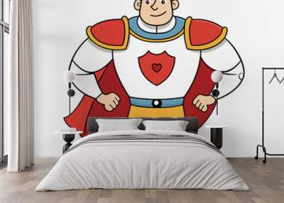 The beautiful strong prince in knight's armor stands tall Wall mural