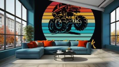 Monster Truck Nana Retro Vintage Wall mural