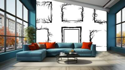 Set of scary frame, vector illustration. Wall mural