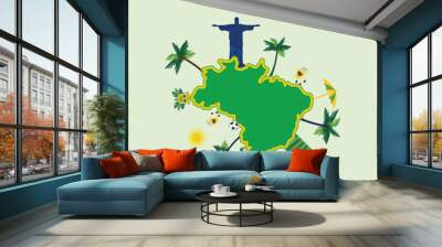 Free vector flat illustration for 7 de setembro celebration Wall mural