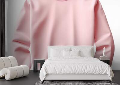 pink tee sweatshirt, sweater long-sleeve mockup, isolated on a transparent background Wall mural