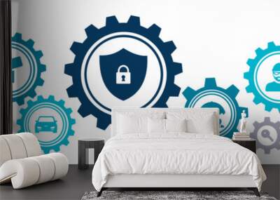 Security icon concept: property surveillance / privacy protection / safety : vector illustration Wall mural