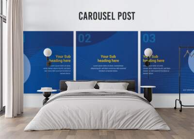 Set of minimalist business carousel post, Customize social media template design, Instagram and LinkedIn carousel post, template eps 10.	 Wall mural