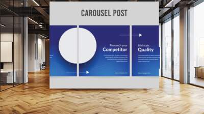 Set of minimalist business carousel post, Customize social media template design, Instagram and Linkedin carousel post, template eps 10. Wall mural