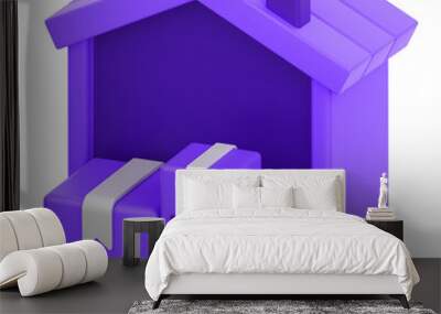 3d icon of a house with 3 packages in front	
 Wall mural