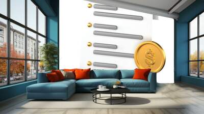 3d icon of white receipt Wall mural