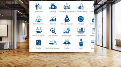 Editable Icons Set for ESOP Business | Perfect for Financial Reports, Corporate Presentations, and Business Growth Wall mural