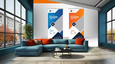 Corporate roll up banner or flyer social media post template Wall mural