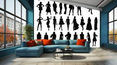 Silhouettes of fashion-vector Wall mural