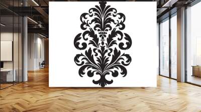 damask silhouette vector vintage design antique detailing black filigree icon Wall mural