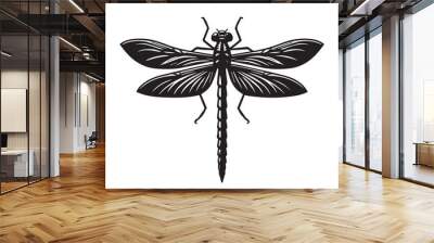 dragonfly vector silhouette icon isolated on white background Wall mural