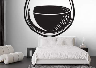 wine glass with minimalist style restaurant logo vector icon illustration design Wall mural