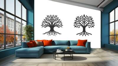 Tree root logo icon set. Vector illustration design. Wall mural