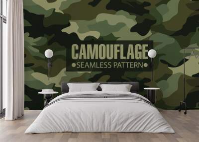 seamless camouflage army pattern for military uniform  ,fabric, textile, camouflaged, clothing, wallpaper, brown, material isolated vector design, Wall mural