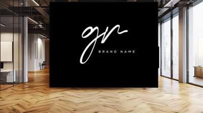 GR letter beauty handwriting vector logo.  Wall mural