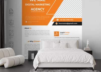 
 Brochure flyer design template vector, Leaflet, presentation book cover templates, layout in A4 size Wall mural