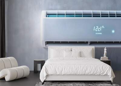 Air conditioner with energy usage displayed on a digital screen, eco-friendly, modern design Wall mural