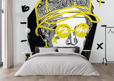 Creative geometric yellow style. Diadomenus Wall mural