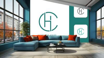 CH or HC Alphabet Letters Logo Monogram Wall mural