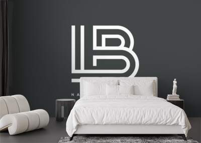 LB or BL Alphabet letters Logo Monogram Wall mural