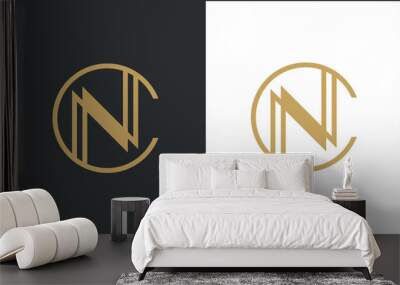 NC or CN Alphabet letters logo monogram Wall mural