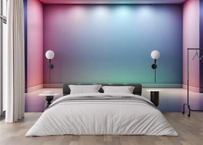 Empty room with wall and spotlights features a captivating abstract technology backdrop, creating a gradient effect in a studio setting ideal for product presentations Wall mural