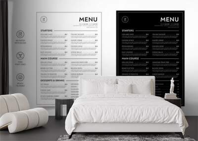 Restaurant menu template. social media marketing web banner template design. healthy food business online promotion flyer with abstract background, logo and icon. Sale cover. Wall mural