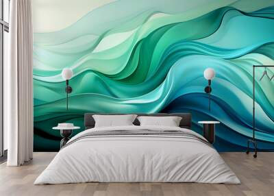 Abstract blue green swirl background Wall mural