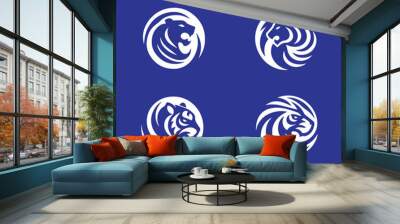 simple minimalist tiger head wild animal logo vector illustration template design
 Wall mural