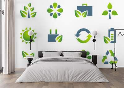 icons: green, environment, recycle (set 2) Wall mural