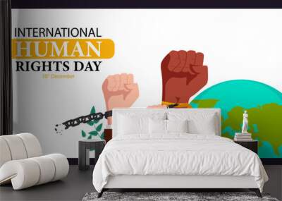 International Human Rights Day is a global observance that commemorates the adoption of the Universal Declaration of Human Rights. Wall mural