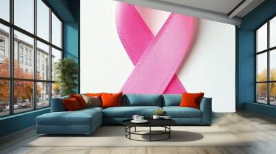 Breast cancer awareness, pink ribbon isolated on white backgroundBreast cancer awareness, pink ribbon isolated on white backgroundBreast cancer awareness, pink ribbon isolated on white backgroundBreas Wall mural