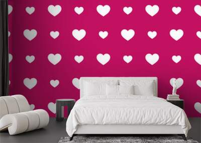 Seamless geometric pattern with hearts.Vector illustration on a Wall mural