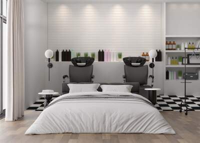 salon interior modern style,spa,beauty, 3d illustration,hairdresser,hair, nail salon,background Wall mural