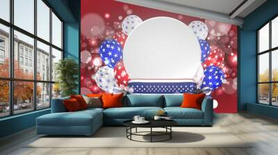 The element american flag decor 4th of July celebration Independence day for sale promotion banner vector shopping online Wall mural