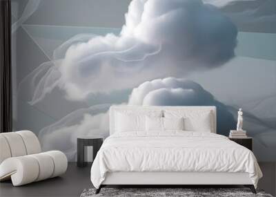 
Scenic white clouds atmospheric on transparent backgrounds 3d render png Wall mural