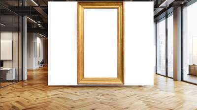 long golden picture frame, isolated Wall mural