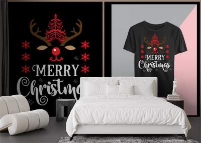 Merry Christmas  t shirt quotes. Wall mural