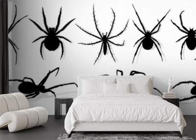 Silhouette of black spider. Wall mural