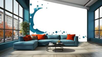 Symbol of the moon with stars. Wall mural