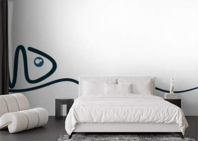 The fish symbol with blue wave.
 Wall mural