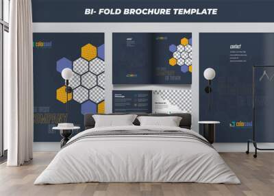 corporate business template for bi fold Brochure. Creative concept folded flyer or bifold brochure. Wall mural