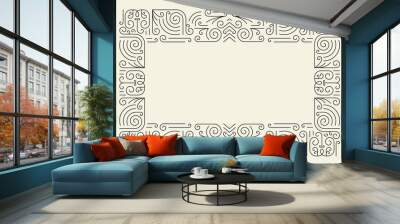 Mono Line Frame. Simple Certificate Border Wall mural