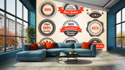 Premium Quality Labels. Design elements with retro vintage desig Wall mural