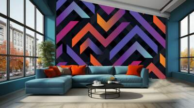 Seamless vivid color zigzag geometric pattern vector Wall mural