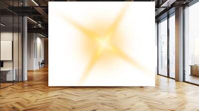 Gold Glow Star, light glowing effect, transparent background sun rays Wall mural