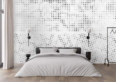 halftone dot pattern background vector, a set of four different abstract dots patterns,   a black and white drawing gradient dots effect, grunge effect with round circle dote texture Wall mural