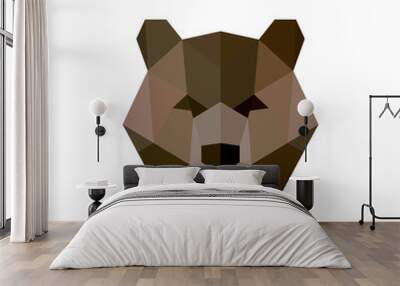 Grizzly Bear in polygon design style with flat faces vector illustrations of modern quality low poly Wall mural