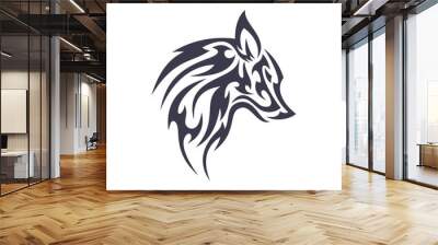 Tattoo wolf animal vector logo for unique modern business sign isolated illustrations Wall mural