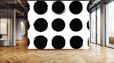 Set of grunge circle brush. Grunge banner collection. Vector Wall mural